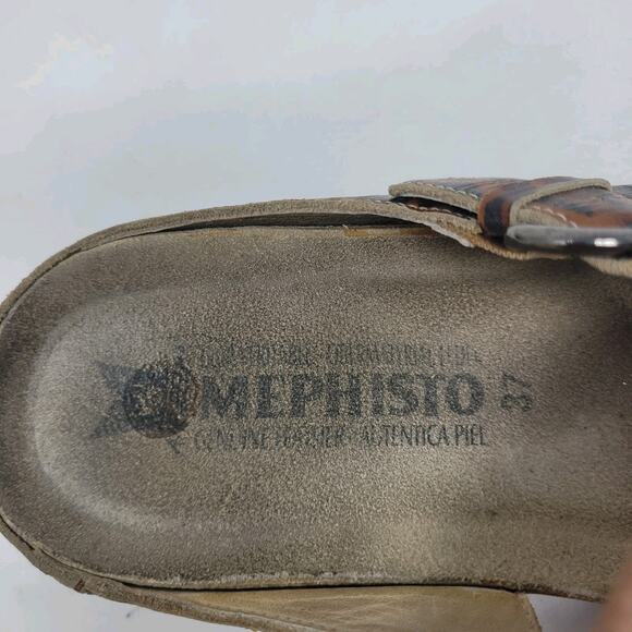 Mephisto Sandals Womens EU37 US7 Leopard Print Leather Slip On Comfort Walking - Picture 9 of 13